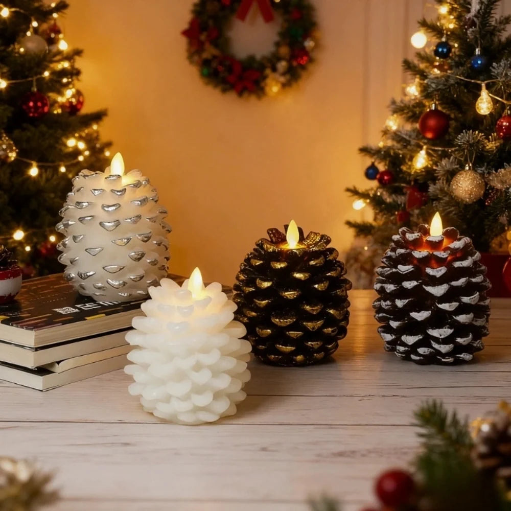 Flameless Pinecone LED Candles