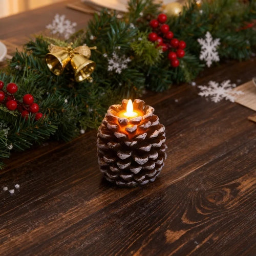 Flameless Pinecone LED Candles
