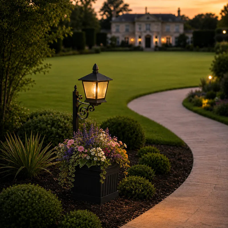 Vintage Lantern Planter with Light