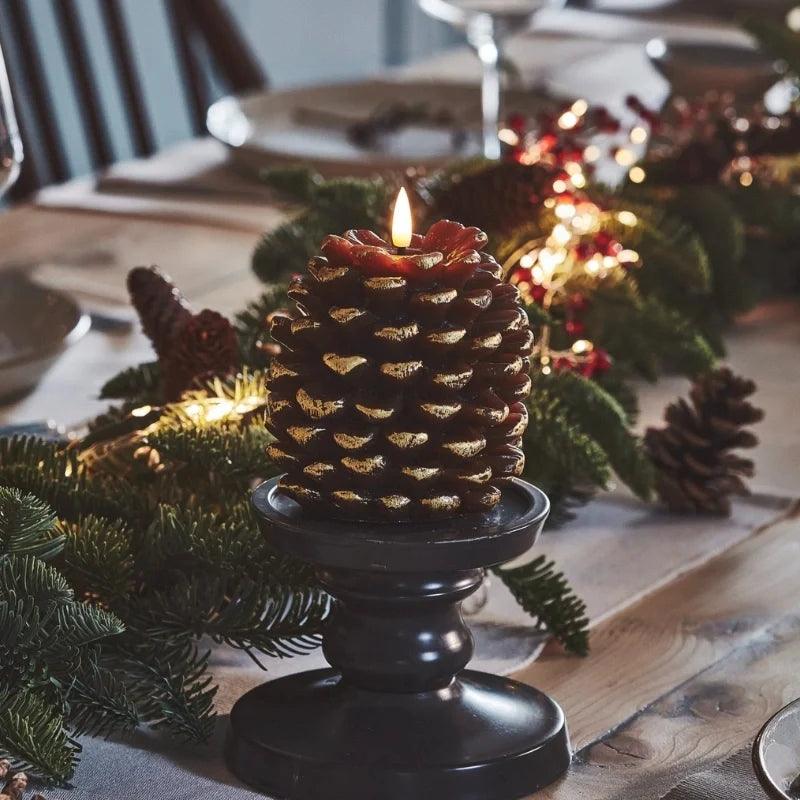 Flameless Pinecone LED Candles
