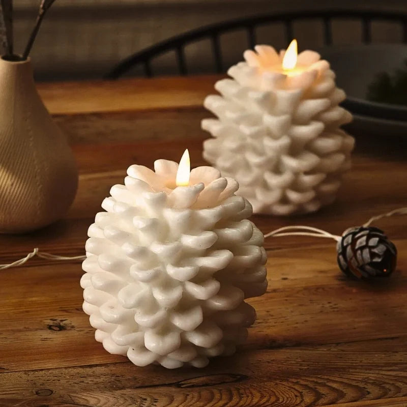 Flameless Pinecone LED Candles