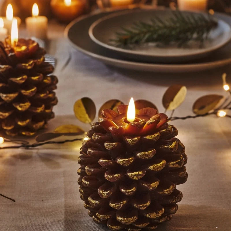 Flameless Pinecone LED Candles