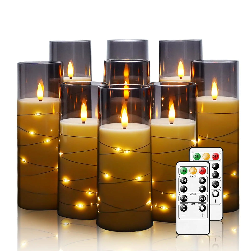 Star-Glow Flameless Pillar Candle Sets