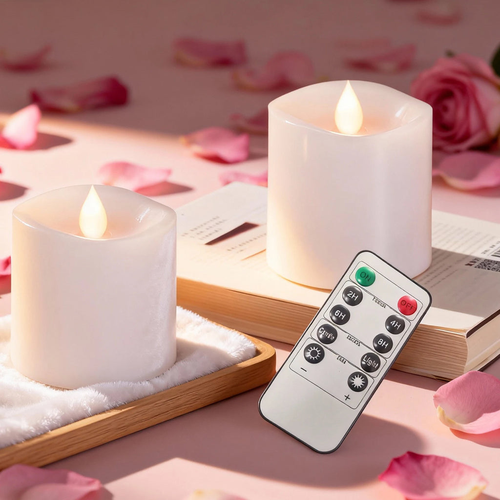 Real-Wax Flameless Pillar Candles