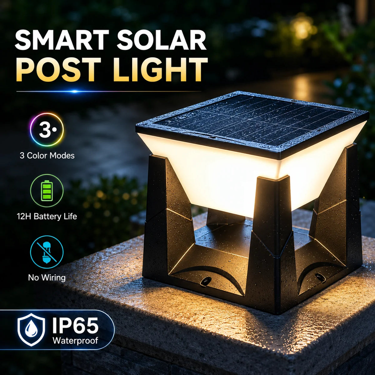 Solar Globe Garden Post Light