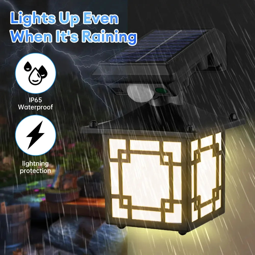 Retro Solar Outdoor Wall Lantern