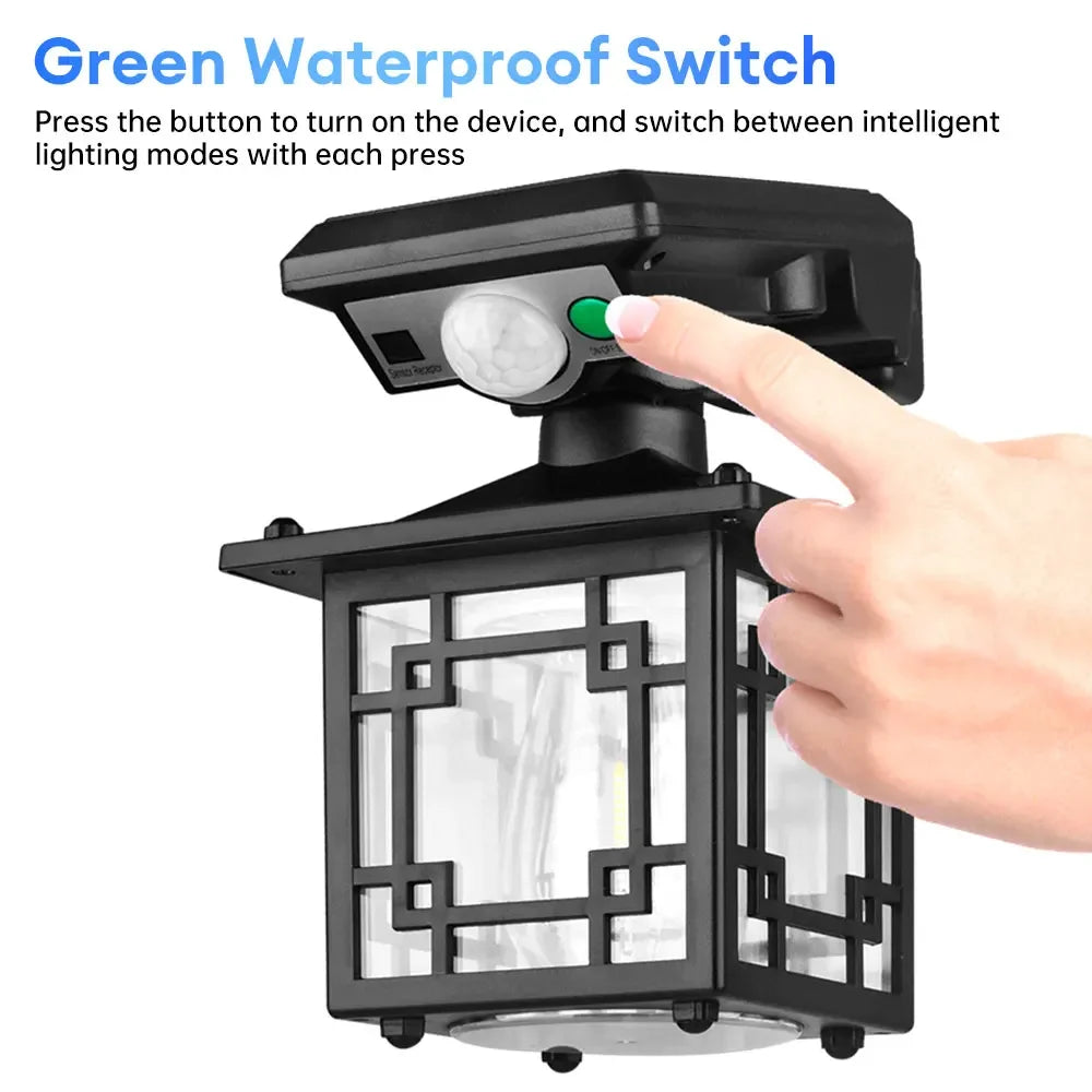 Retro Solar Outdoor Wall Lantern