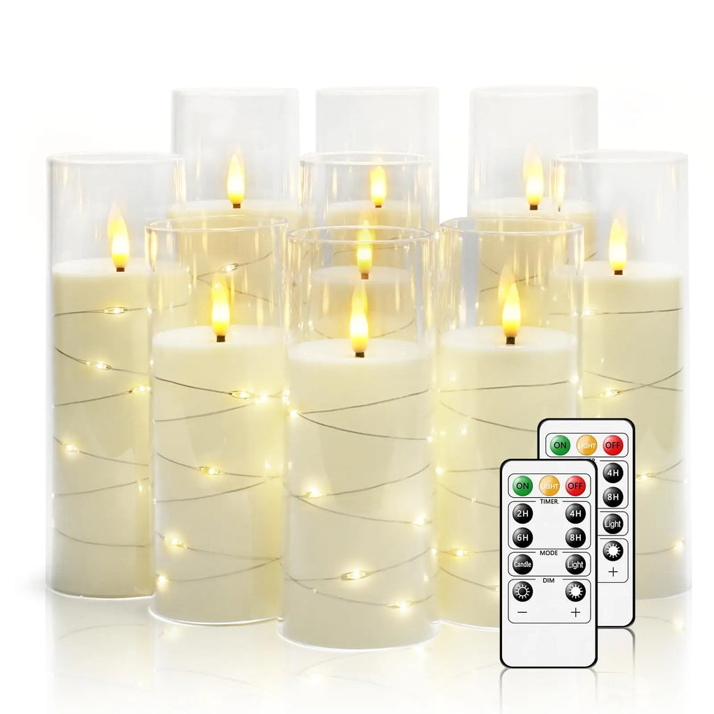 Star-Glow Flameless Pillar Candle Sets