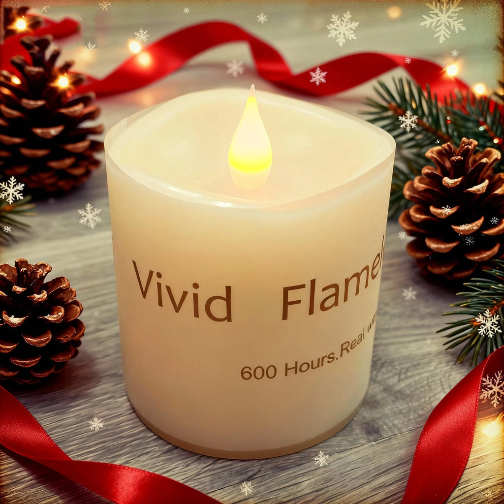 Real-Wax Flameless Pillar Candles
