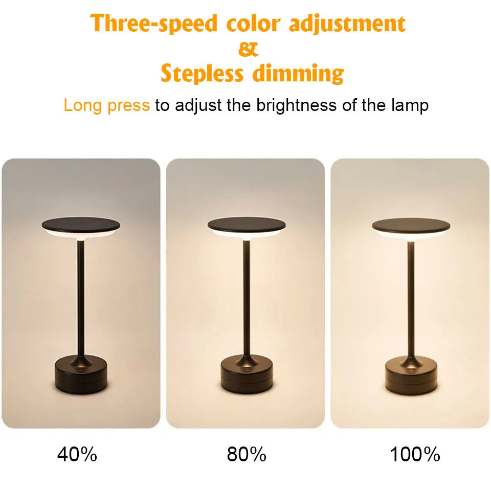Rechargeable Cordless Table Lamp - Touch Dimmable