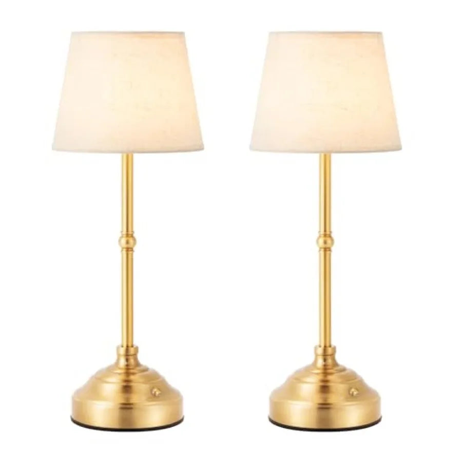 Cordless Fabric Shade Table Lamps - Set of 2