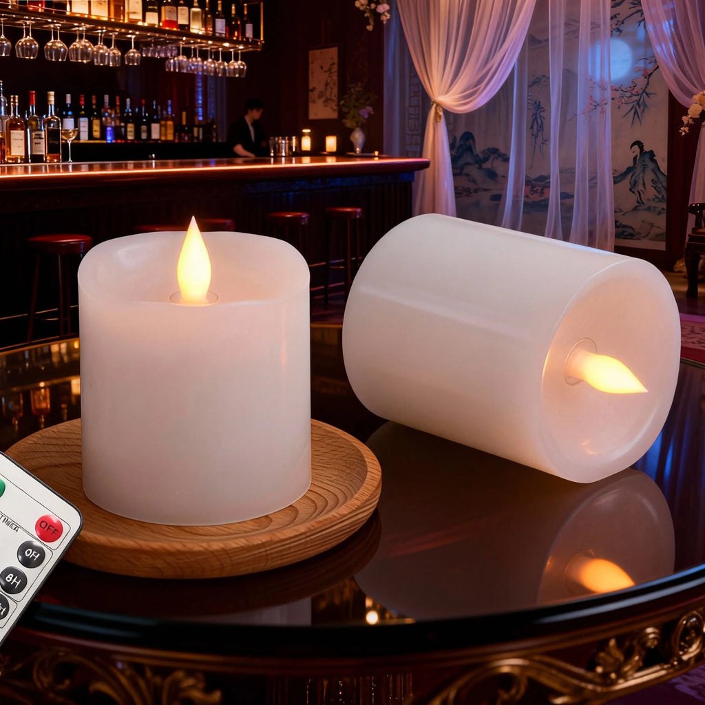 Real-Wax Flameless Pillar Candles