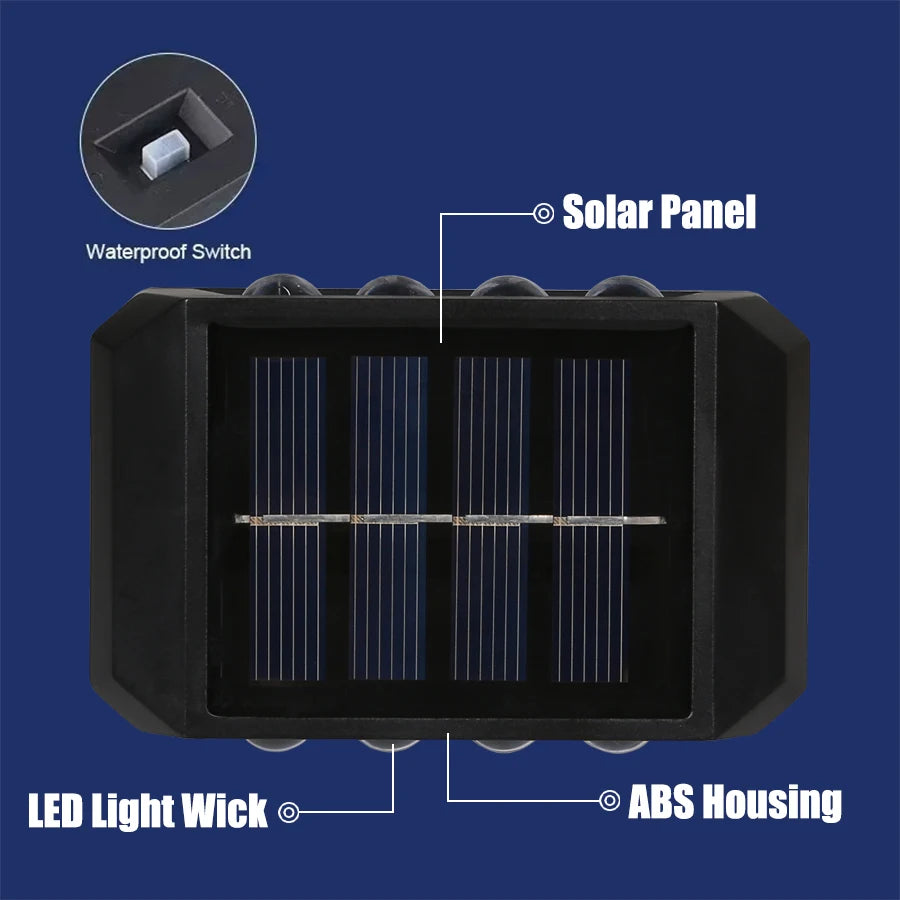 Solar Fence Lights - Waterproof Outdoor Wall Lights