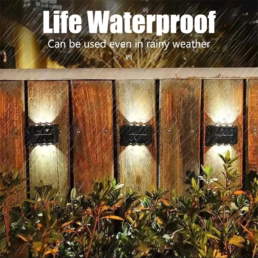 Solar Fence Lights - Waterproof Outdoor Wall Lights
