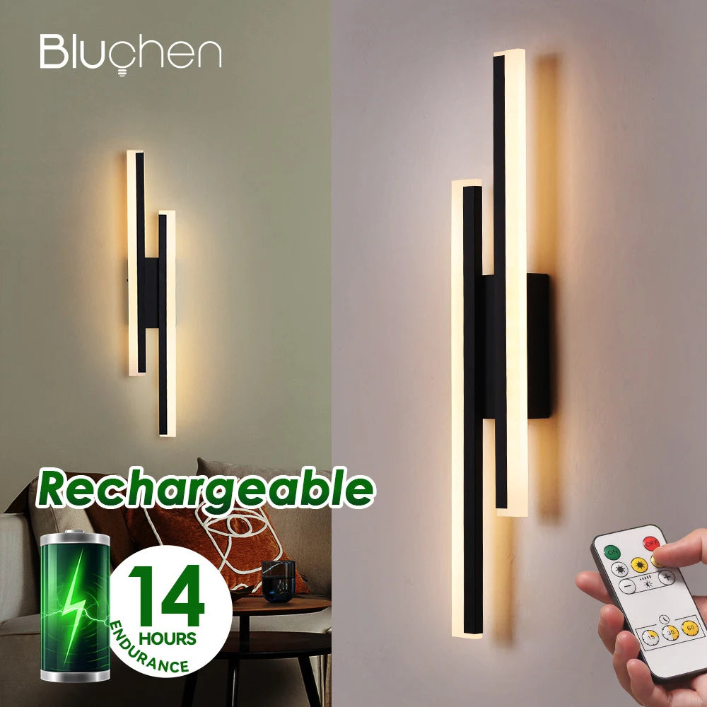 Modern Rechargeable Linear Wall Sconce