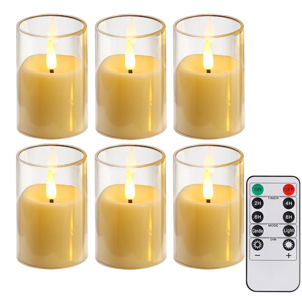 Star-Glow Flameless Pillar Candle Sets