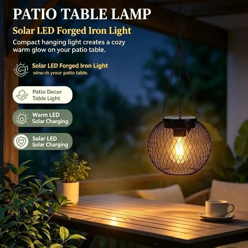 Round Metal Mesh Solar Lantern