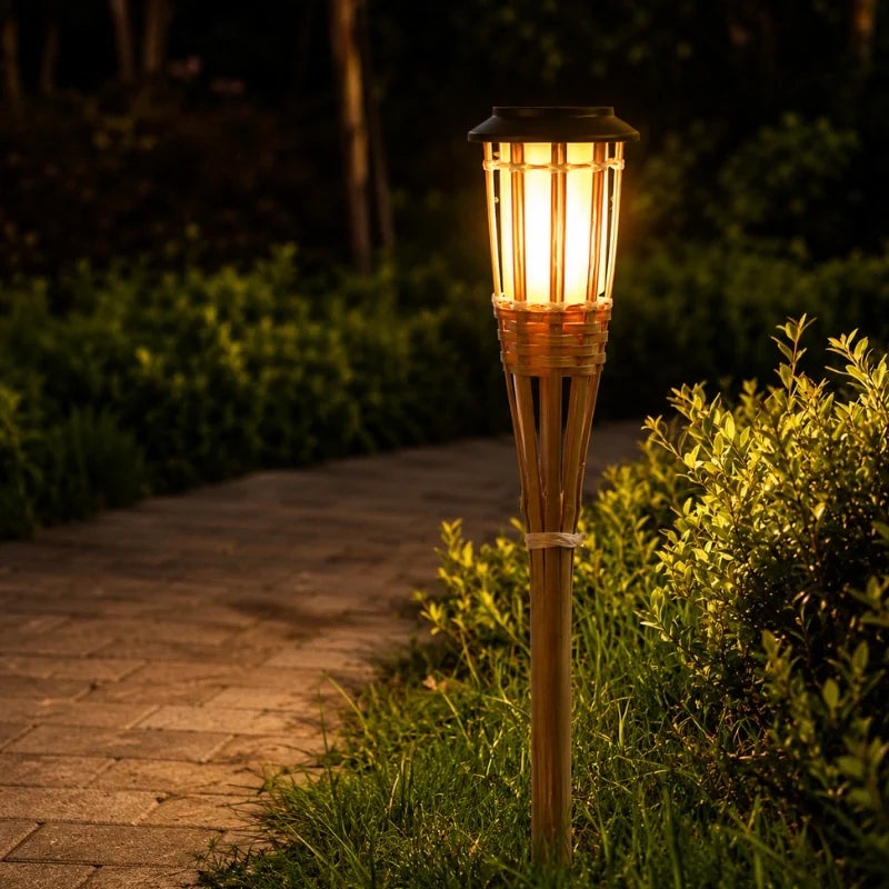 Solar Bamboo Torch Lights for Garden