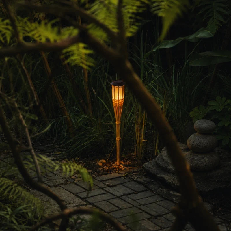Solar Bamboo Torch Lights for Garden