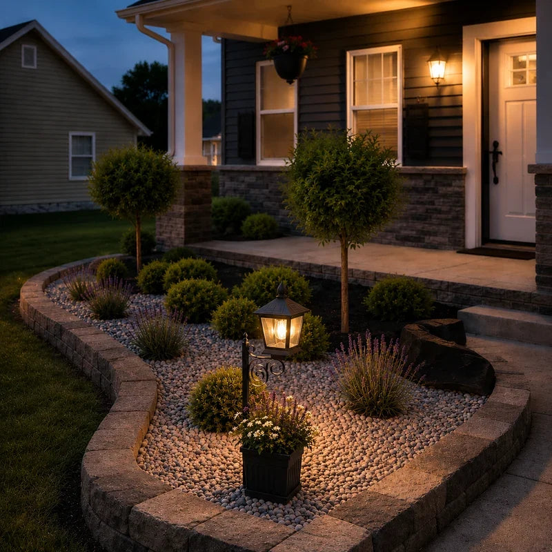 Vintage Lantern Planter with Light
