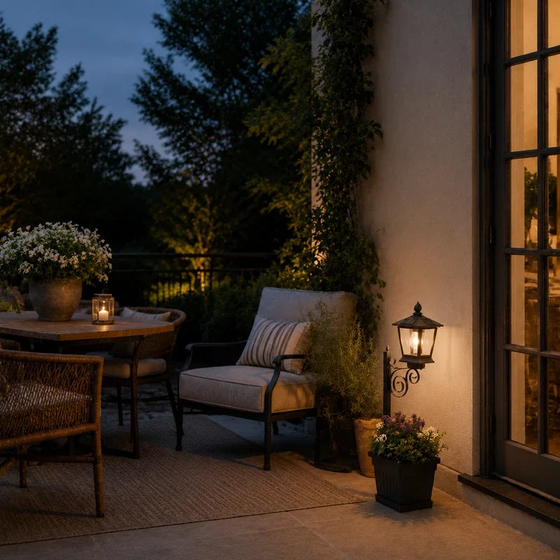 Vintage Lantern Planter with Light